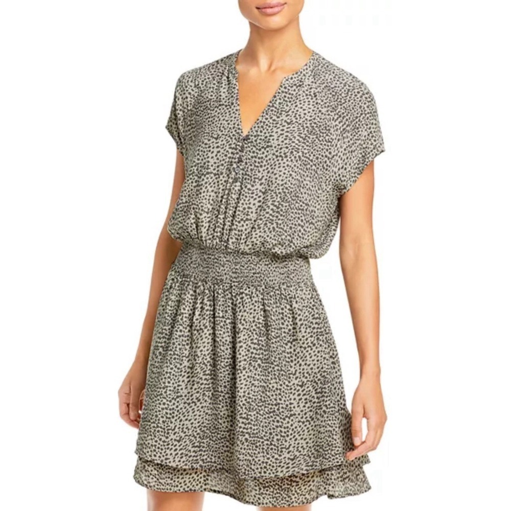Rails Karla Olive Green Animal Leopard Print Mini Dress Small